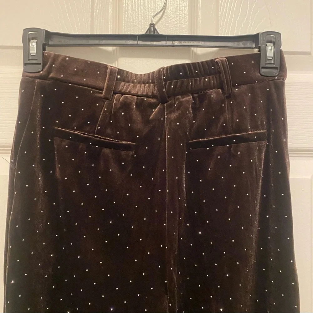 Skies Are Blue Brown Rhinestone Velvet Blazer & Pant Set - Picture 16 of 16